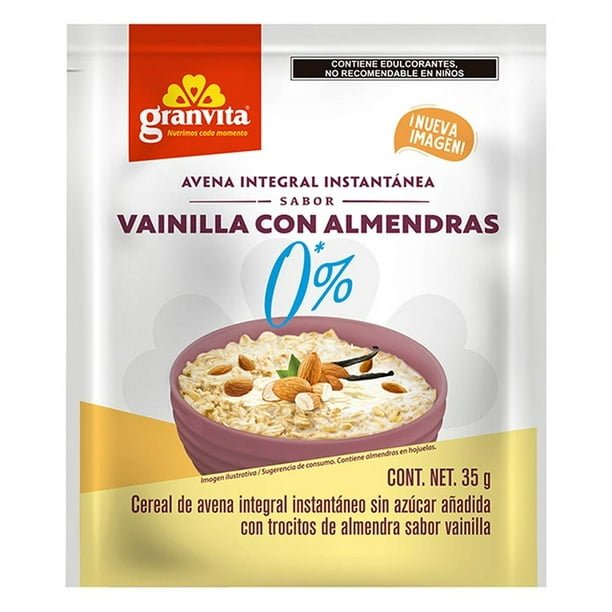 00009433119871L.jpg Avena integral Granvita instantánea sabor vainilla con almendras 35 g - Imagen 1