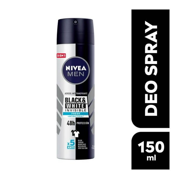 00400590037645L.jpg Antitranspirante NIVEA MEN invisible black & white fresh spray 150 ml - Imagen 1