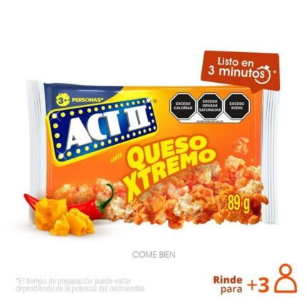Palomitas para microondas ACT II sabor queso xtremo 89 g