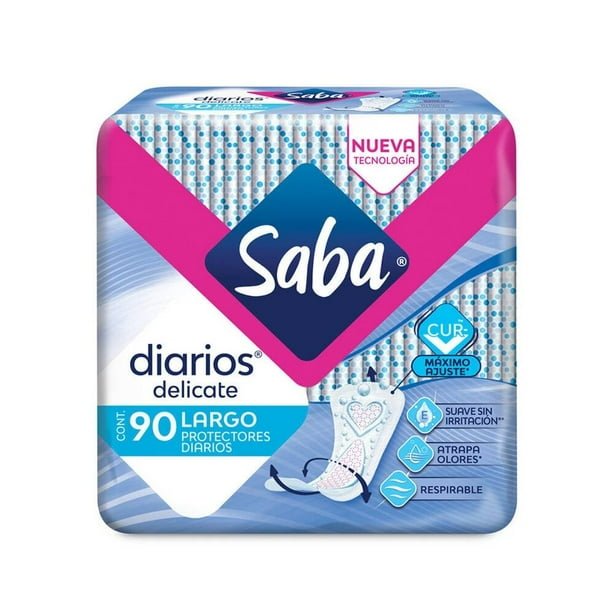 00750101903217L-1.jpg Protectores diarios Saba delicate largo 90 pzas - Imagen 1