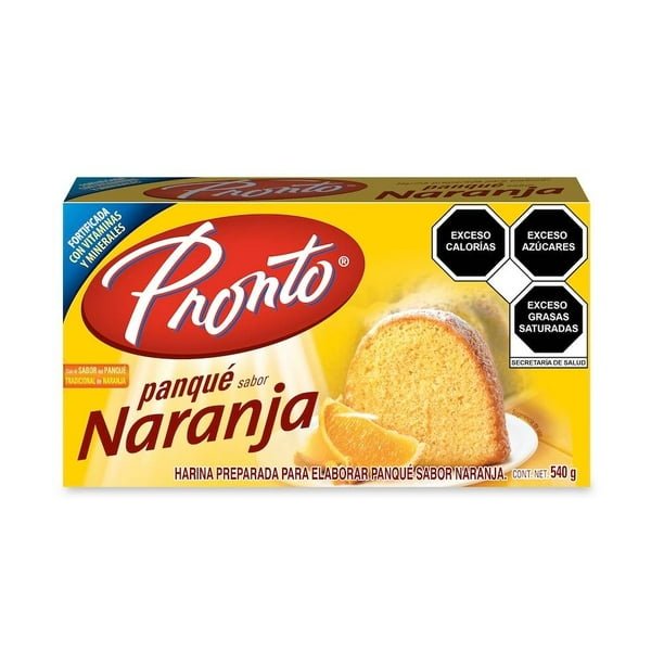 00750120048364L-1.jpg Harina para preparar panqué Pronto sabor naranja 540 g - Imagen 1