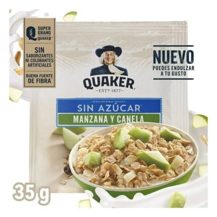 Avena integral Quaker instant sin azúcar manzana y canela 35 g