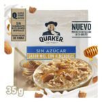 Avena integral Quaker instant sin azúcar sabor miel con almendras 35 g