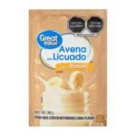 Avena Great Value para licuado sabor plátano 200 g