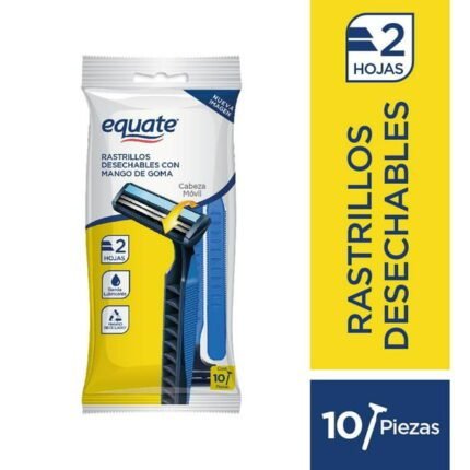 Rasuradoras Equate para hombre antidesliz mango de goma 10 pzas