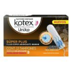 Tampones Kotex Unika súper plus flujo súper abundante 12 pzas
