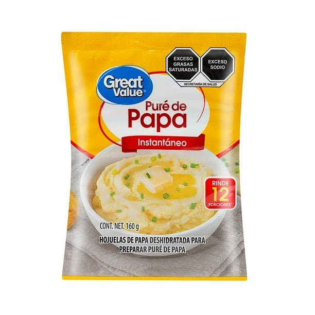 00750649500726L.jpg Puré de papa Great Value instantáneo 160 g - Imagen 1