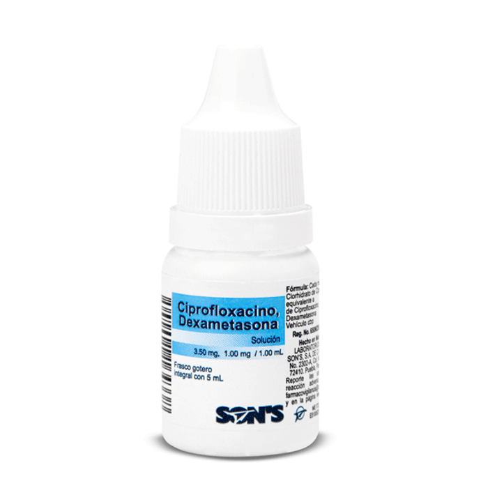 158019-700-700-1.png Ciprofloxacino / Dexametasona 3.5/1 mg Solucion Oftalmica 5 ml 1 Pieza - Imagen 1