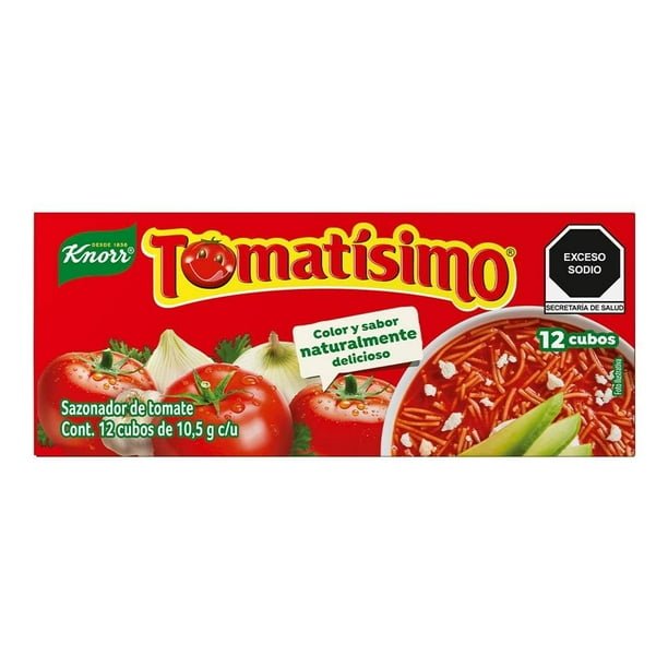 3640d386-0f0b-47c9-b3ae-de4a2d95a0c5.8d947691bc764fa19d41635a5b7e907d.jpeg Sazonador de tomate Tomatísimo 12 cubos de 10.5 g c/u - Imagen 1